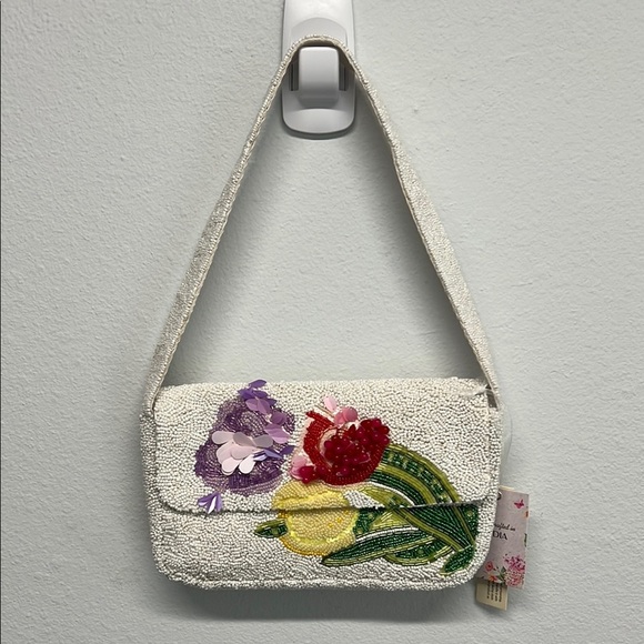 💐Beaded Floral Shoulder Bag ✨🌷 - Picture 3 of 10